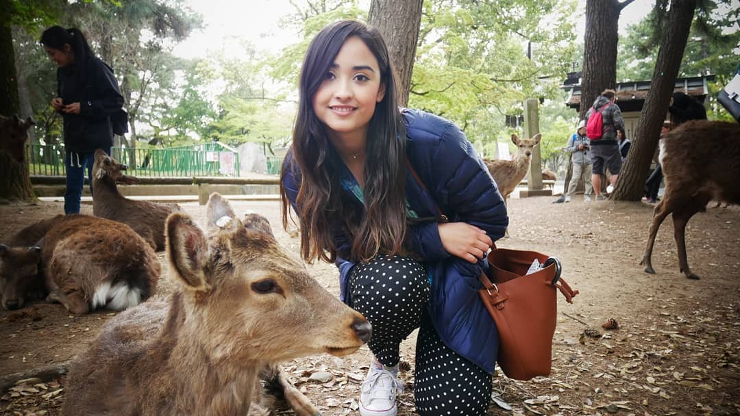 picture of me with deer in Japan