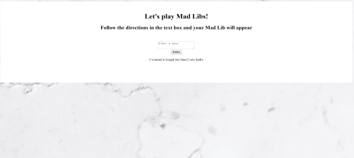 JavaScript Mad Libs Project
